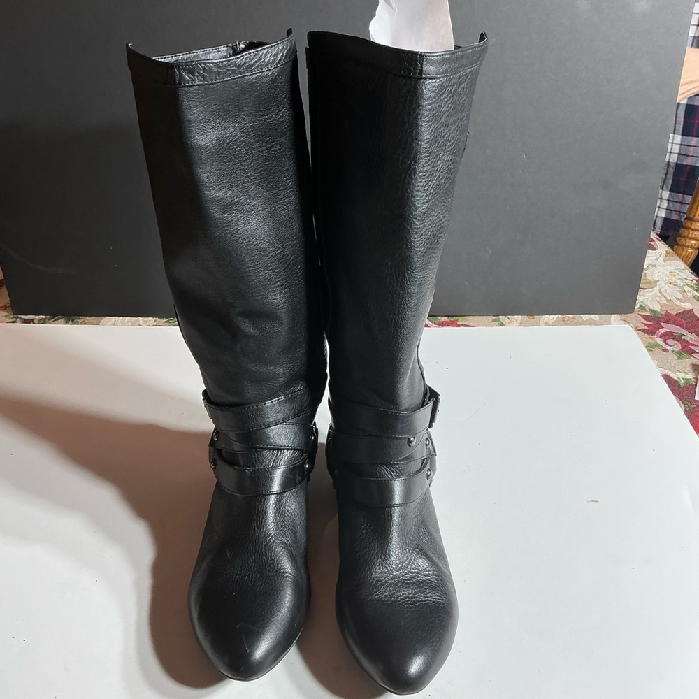 Black LeatherGIANNI BINI  Knee-High Boots